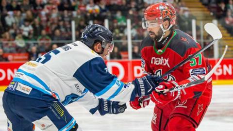 Cardiff Devils' Nolan Yaremko playing against Coventry Blaze