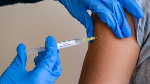 Person receives the Covid-19 vaccination