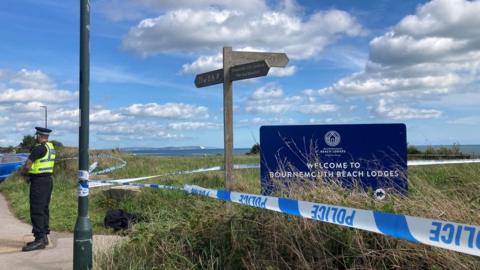 Scene of the crime at off Boscombe Overcliff Drive in Dorset