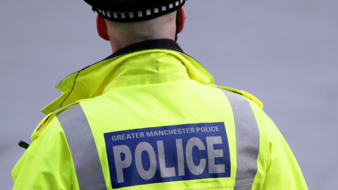 A police jacket with Greater Manchester Police on the back