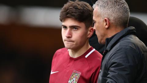 Scott Pollock makes his senor debut for Northampton Town