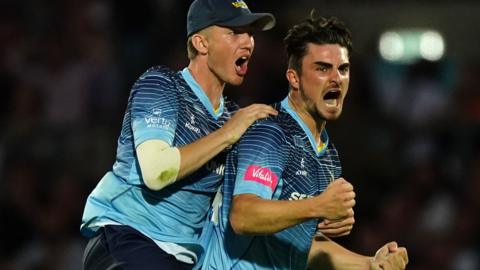 Yorkshire celebrate victory at The Oval