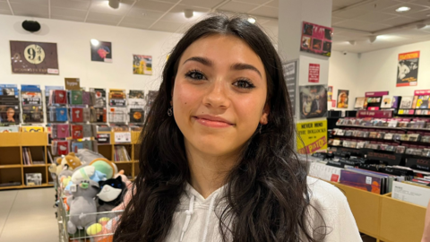 Lola, 14, at HMV in Norwich