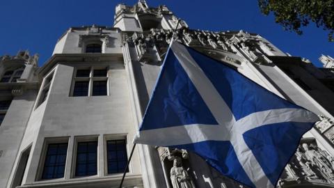 a saltire outside the court