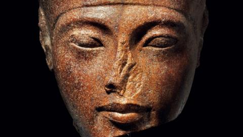 Handout photo from Christie's showing a 3,000-year-old bust of Tutankhamun (30 June 2019)