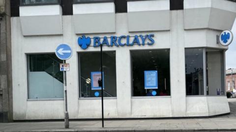 The exterior of the Barclays bank branch in Blackburn on 9 May 2024.