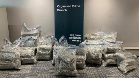 Police released a photo of the seized drugs