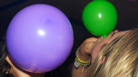Laughing gas in balloons