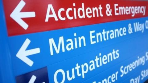 Hospital accident and emergency sign