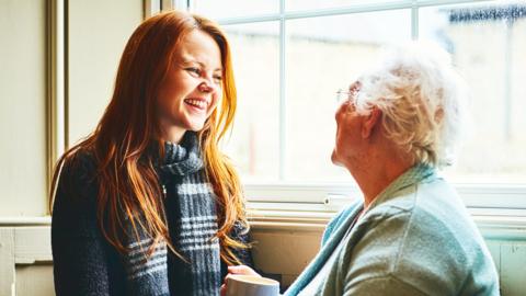 Granddaughter and grandmother