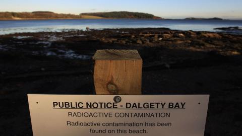 sign on Dalgety Bay beach