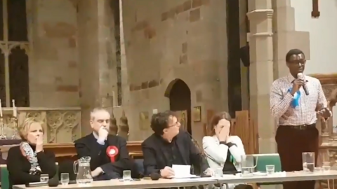 The husting candidates in a Beeston church