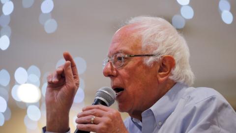 Bernie Sanders speaks at a rally in September