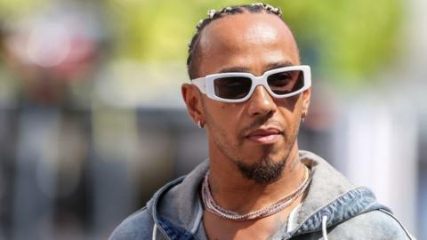 Lewis Hamilton in the paddock in Singapore