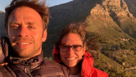 Andrés Sanz and Caroline Pimeta on Table Mountain