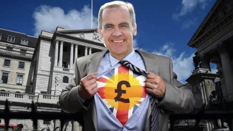 Mark Carney mock-up with him opening his shirt