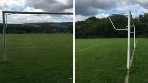 The goal posts in Aberdare