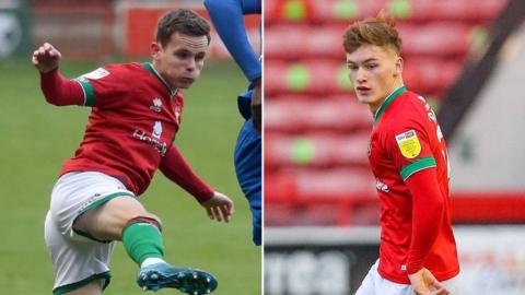 Walsall's Liam Kinsella (left) and Alfie Bates