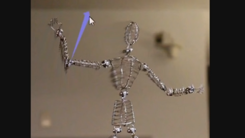 A wireframe mannequin