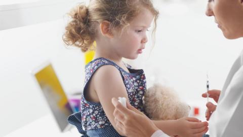 Child given vaccination