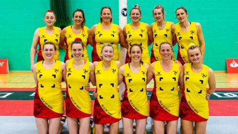 A team of Isle of Man netball players in their kit
