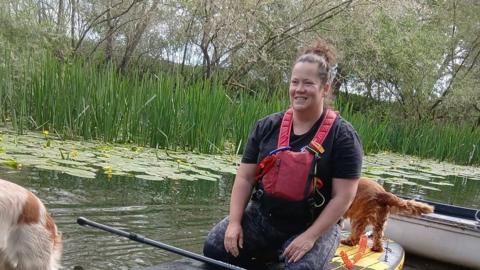 Amy Cipriano on a paddleboard