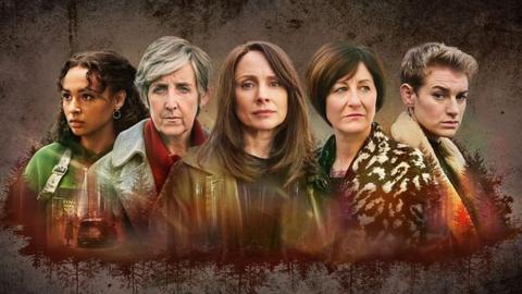 Abbie Hern, Julie Hesmondhalgh, Laura Fraser, Eiry Thomas a Heledd Gwyn