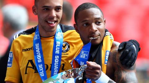 Newport County goalscorers Christian Jolley and Aaron O'Connor