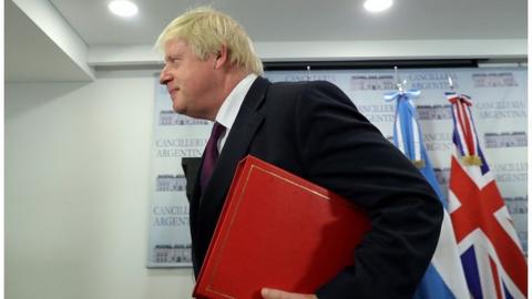 Boris Johnson during a recent visit to Argentina