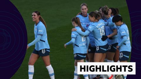 Manchester City's Vivianne Miedema celebrates a goal with her team-mates