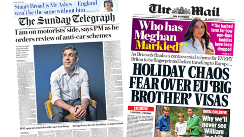 Sunday Telegraph and Mail on Sunday front pages