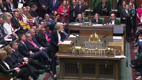 Liz Truss addressing Commons