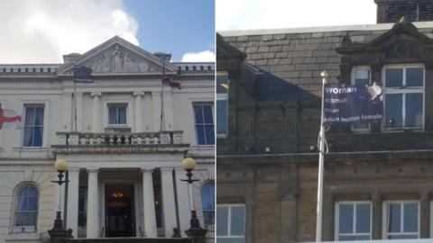 Flags flown at Southport and Bootle town hall