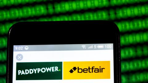 Paddy Power displayed on smartphone