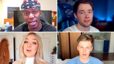 A montage of YouTube stars