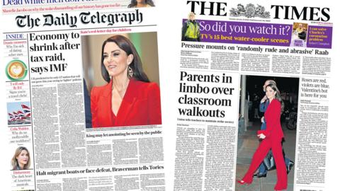 The Telegraph and Times front pages 31 January