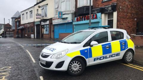 Police car outside pub