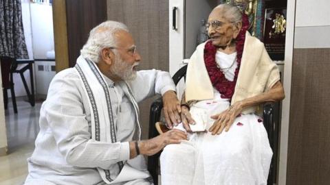 PM Modi seen with his mother in June