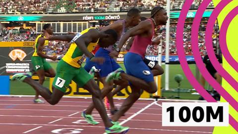 Britain's Zharnel Hughes runs 9.88 seconds to win 100m bronze in photo finish