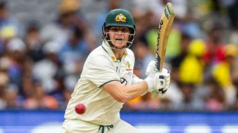 Australia's Steve Smith batting against India