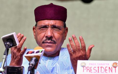 President Mohamed Bazoum in his traditional fez hat before he was ousted.