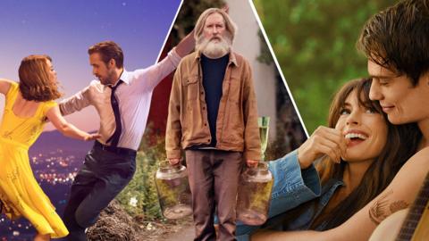 Split image of promo images of La La Land (left), Small Prophets (middle) and The Idea of You (right)