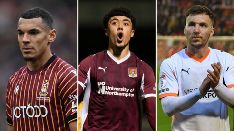 Side-by-side close-up photos of Kayden Jackson, Ethan Wheatley and Lee Evans