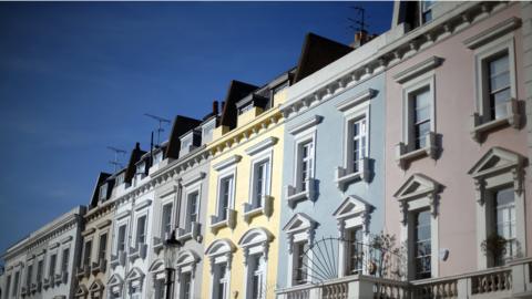 Houses are seen on January 23, 2015 in an affluent area of west London, England