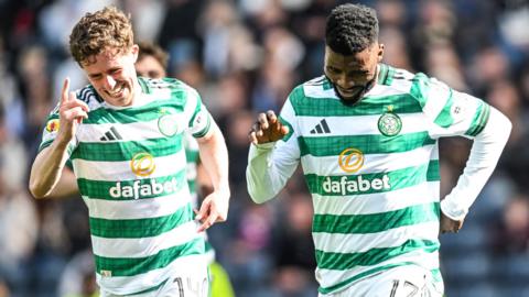 Celtic players celebrating