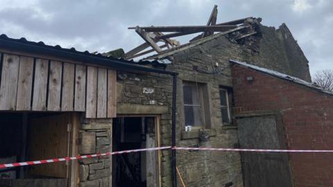 The aftermath of a tornado in Tameside