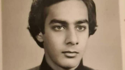 Waqar Seth pictured in the early 1980s when he was a student at Peshawar's Islamia College