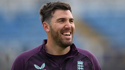 Jamie Overton smiling during a training session for England