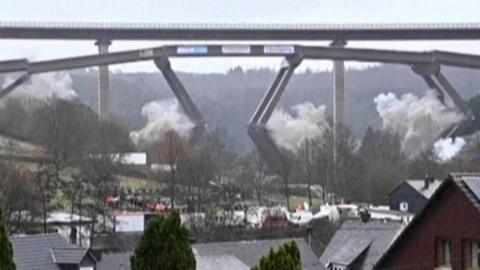 Moment bridge is blown up