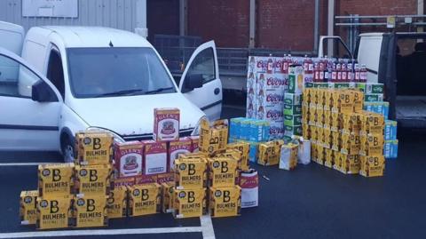 Two seized vans and £2000 worth of alcohol